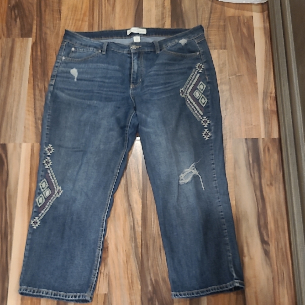 Embroidered Blue Jeans